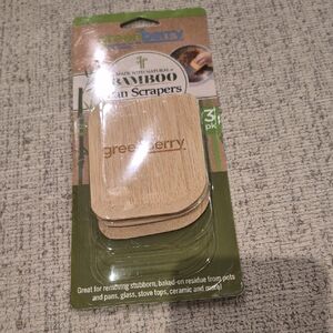 Greenberry Bamboo Pan Scraper Tool (Pack of 3)